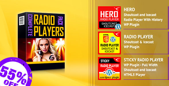 HTML5 Radio Players WordPress Plugins Bundle