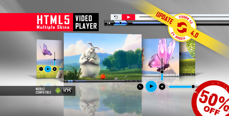 Multiple Skins HTML5 Video Player jQuery Plugin