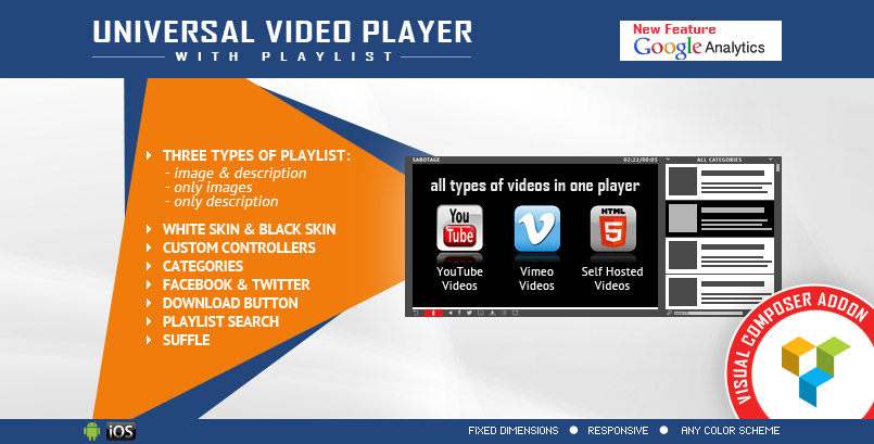 Universal WordPress Video Player VC Addon