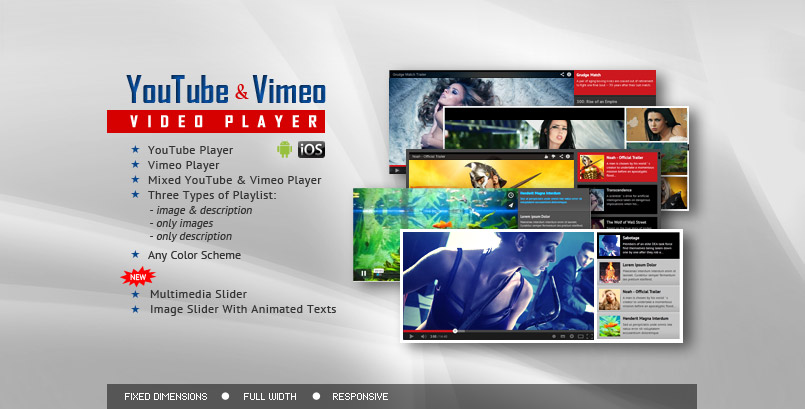 Youtube Vimeo HTML5 Video Player and Slider jQuery Plugin