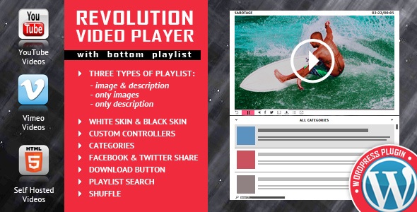 Revolution Video Player Bottom Playlist WordPress Video Player