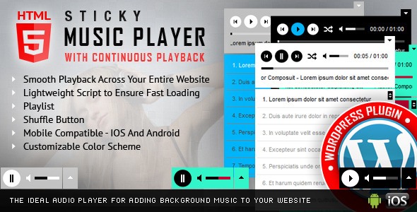 Sticky HTML5 Audio Player WordPress Plugin