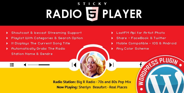 Sticky Radio Player WordPress Plugin